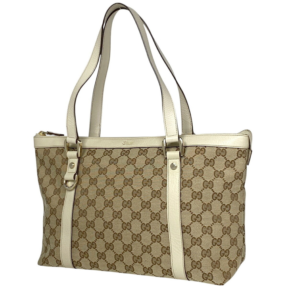 Gucci GG tote bag Abbey handbag canvas beige white